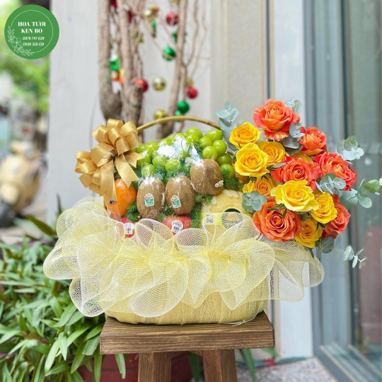 Giỏ Trái Cây Tone Vàng Cam
