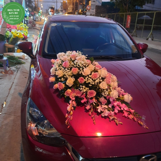 Trang trí xe cưới mẫu 8